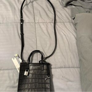 Marc Jacobs Black Croc-Embossed Crossbody Bag